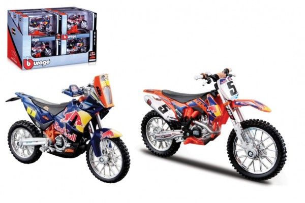 Motorka Bburago 1:18 Red Bull Race 11cm kov/plast 2 druhy v krabičce 17x11x7cm 12ks v boxu Teddies