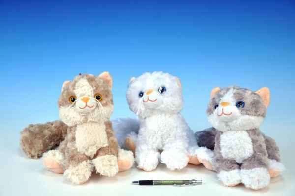Kočka plyš sedící 20cm 3 barvy 0+ Teddies
