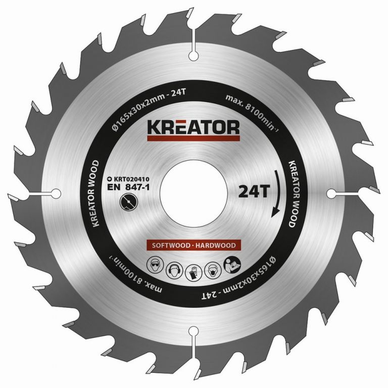 KREATOR KRT020411 Pilový kotouč na dřevo 165mm