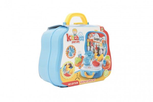 Teddies Sada kuchyňka s doplňky plast 20ks v plastovém kufříku 24x20x10cm