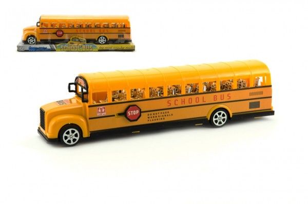 Teddies Autobus školní plast 30 cm na setrvačník Teddies