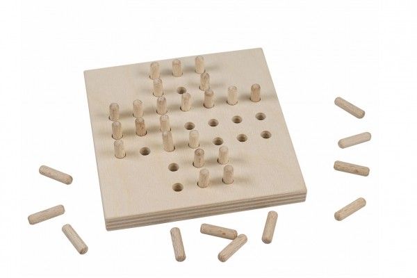Solitér dřevěná hra ve fólii 10x10cm Kokiska