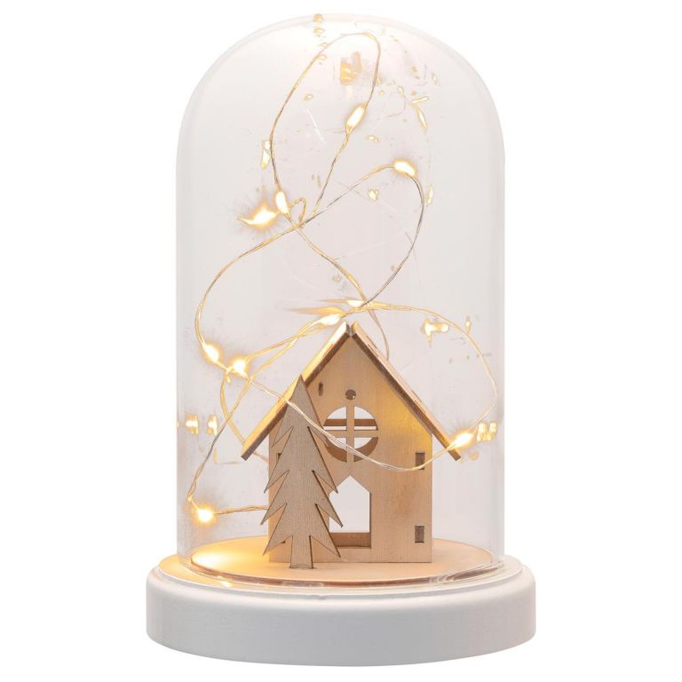 Vánoční svítící dekorace kopule - domek
