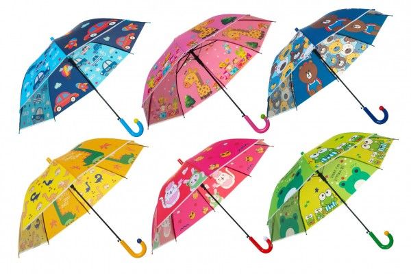 Deštník vystřelovací 66 cm kov/plast mix barev Teddies