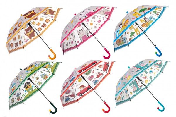 Deštník 66 cm vystřelovací 6 barev v sáčku Teddies