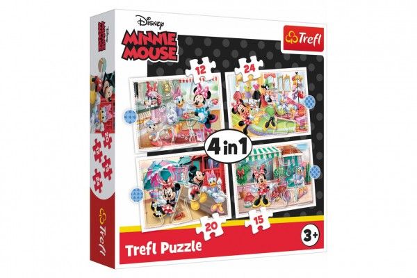Puzzle 4v1 Minnie s přáteli Disney v krabici 28 x 28 x 6 cm Teddies