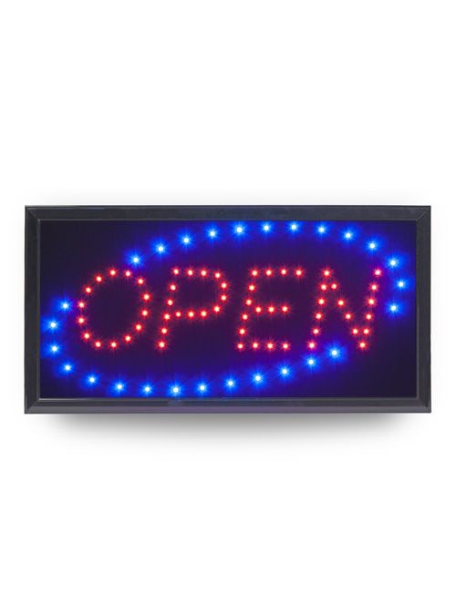 LED tabule Securit LED SIGNS "OPEN" s plastovým rámem