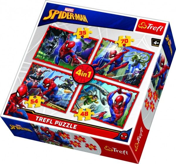 Spiderman/Disney Marvel Spiderman Puzzle 4v1 v krabici 28x28x6cm Teddies
