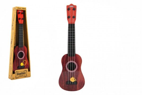 Ukulele/kytara plast 43cm s trsátkem v krabičce 15x48x5cm Teddies