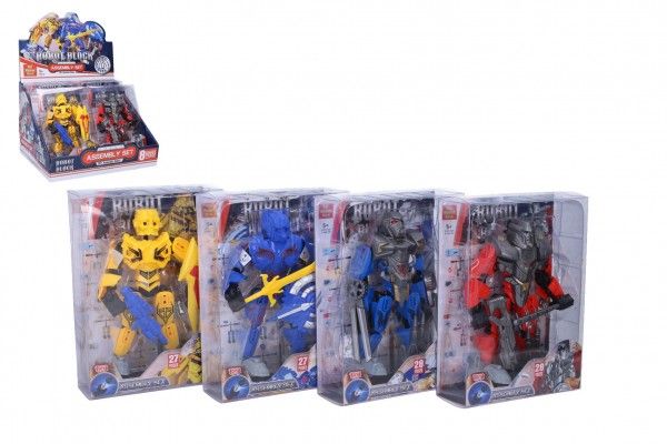 Robot bojovník skládací plast 17 cm 4 barvy v krabičce Teddies