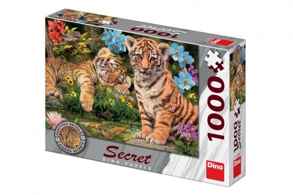 Puzzle Tygřici 12 skrytých detailů 1000 dílků 66x47cm v krabici 32x23x7
