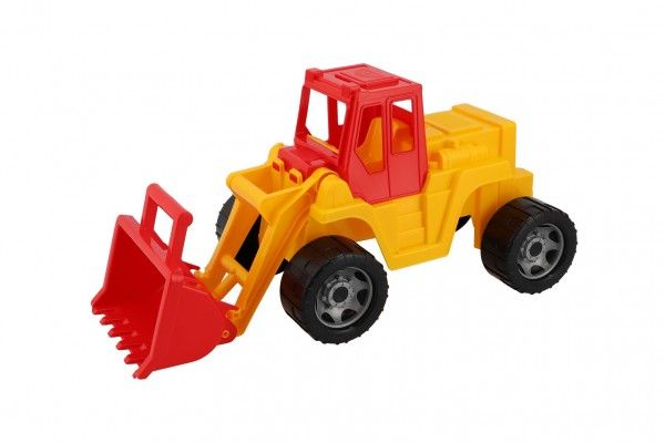 Auto nakladač lopatový plast 62x28cm červeno-žlutý na volný chod Teddies