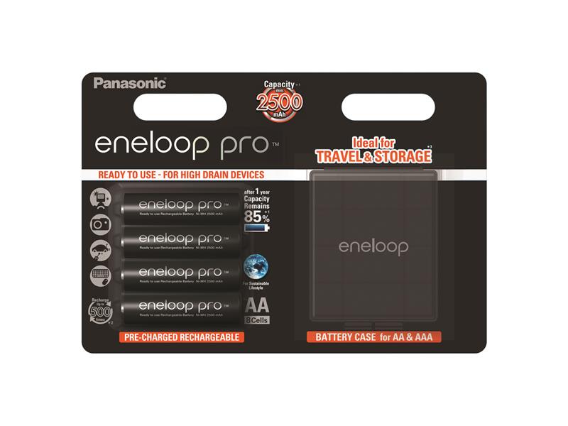 Baterie AA (R6) nabíjecí 1.2V/2500mAh Eneloop PANASONIC PRO 4ks + box