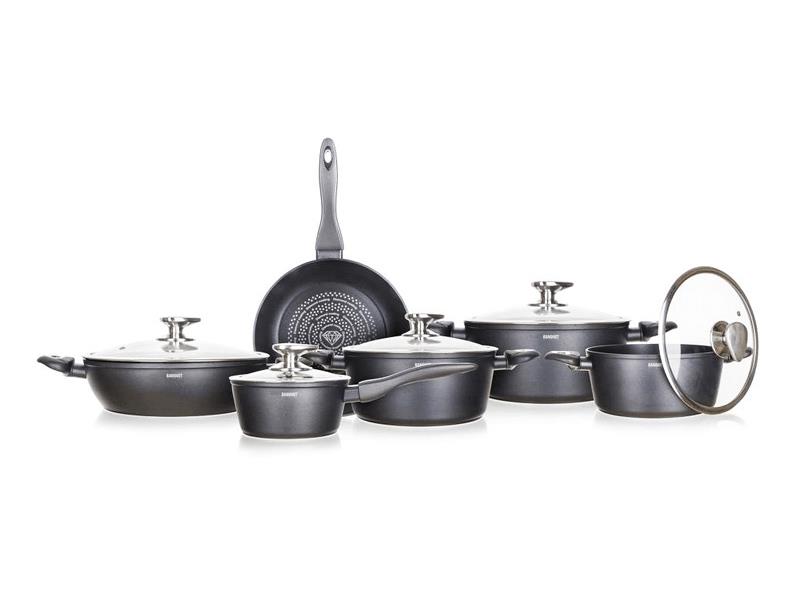 Sada hrnců BANQUET Diamon Matte Grey 11ks