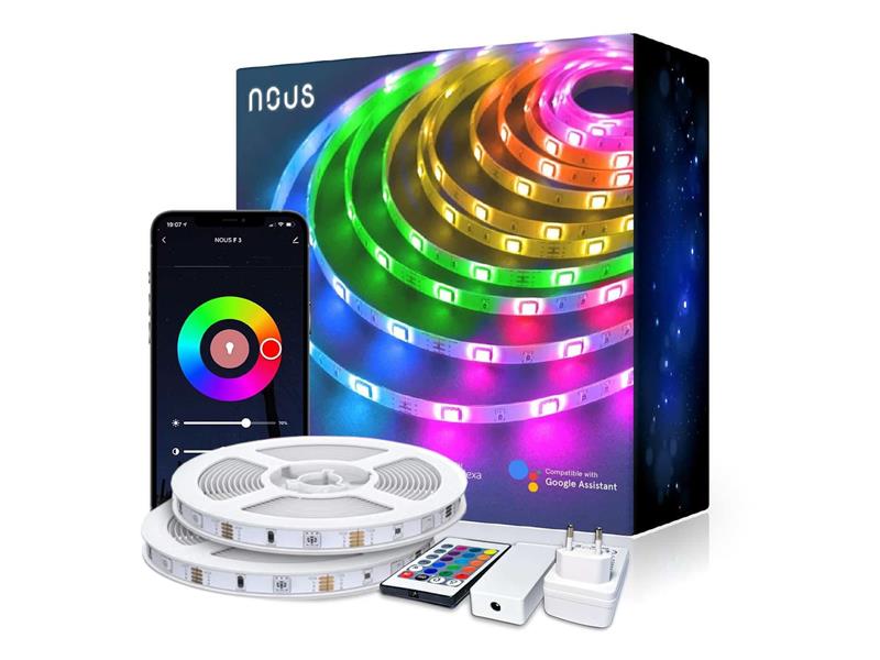 Smart LED pásek 12V 40LED/m IP65 36W RGB NOUS F3 20m WiFi Tuya