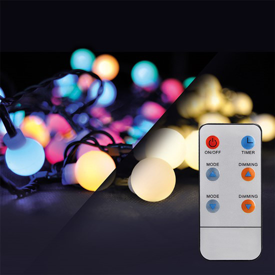 Řetěz vánoční SOLIGHT 1V08-RGB kuličky