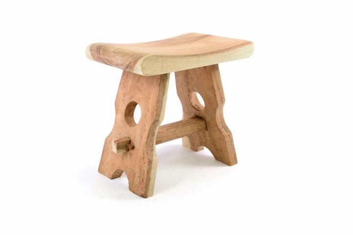 DIVERO 40748 Masivní stolička z mungurového dřeva - ruční práce Divero