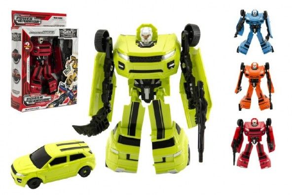 Robot/auto transformer plast 18cm asst 4 barvy v krabici 19x22x6cm Teddies