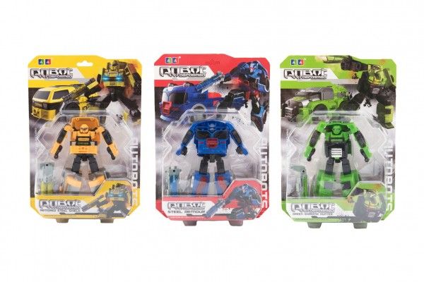 Transformer auto/robot plast 13cm 4 druhy na kartě Teddies