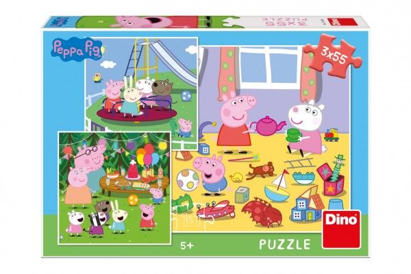 Dino PEPPA PIG na prázdniny 3 x 55 dílků Teddies