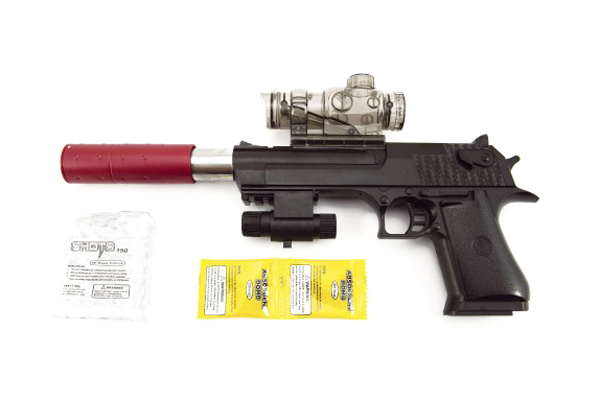 Dětská pistole TEDDIES na vodní kuličky a náboje 33 cm