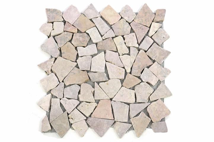 Divero Garth 554 Mramorová mozaika béžová/růžová 11 sítěk 1 m² - 35x35 cm Divero