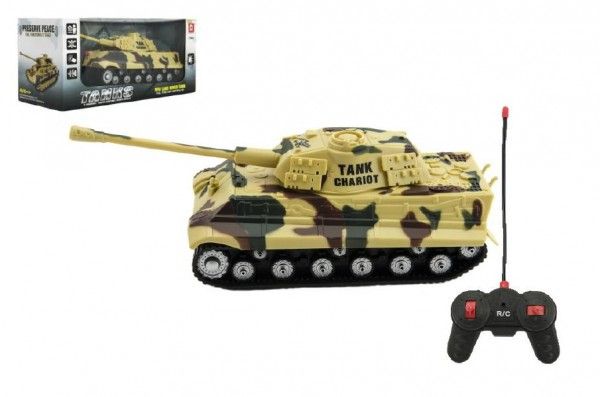 Teddies Tank RC T-80 plast 25cm s dobíjecím packem+adaptér na baterie asst 2 druhy v krabici Teddies