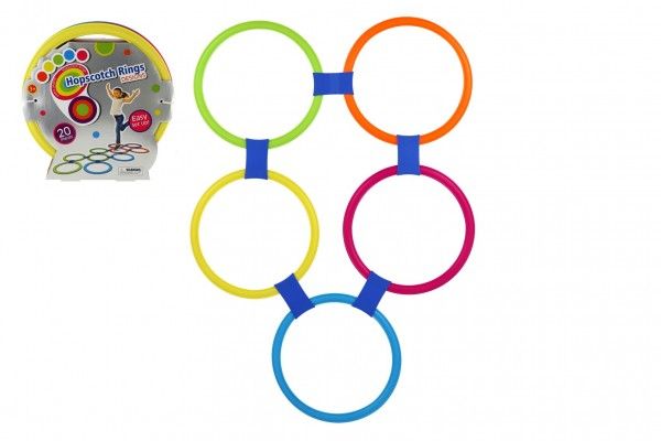 Kruhy skákací barevné 10ks plast průměr 27cm na kartě Teddies