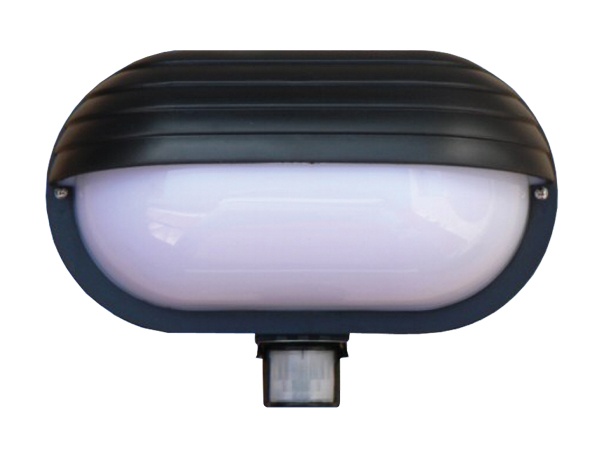 Svítidlo nástěnné s čidlem pohybu Oval PIR-Micro ST-černé STARLUX 60W - rozbaleno