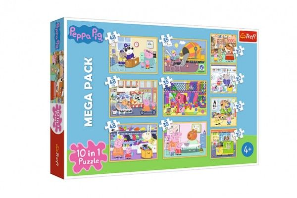 Puzzle 10v1 Prasátko Peppa Teddies