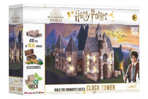 Stavějte z cihel Harry Potter - Hodinová věž stavebnice Brick Trick v krabici 40x27x9cm