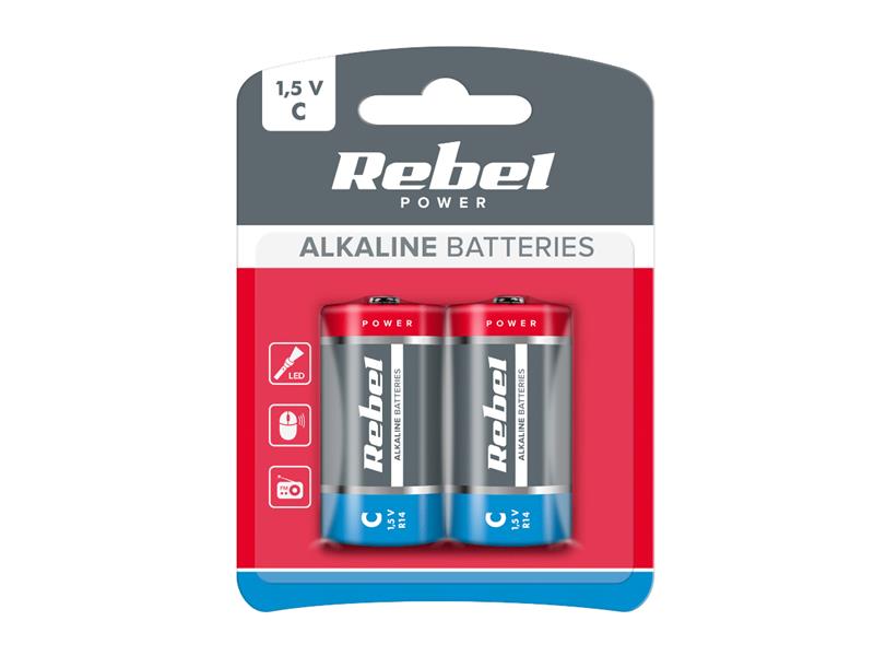 Baterie C (R14) alkalická REBEL Alkaline Power 2BP BAT0063B