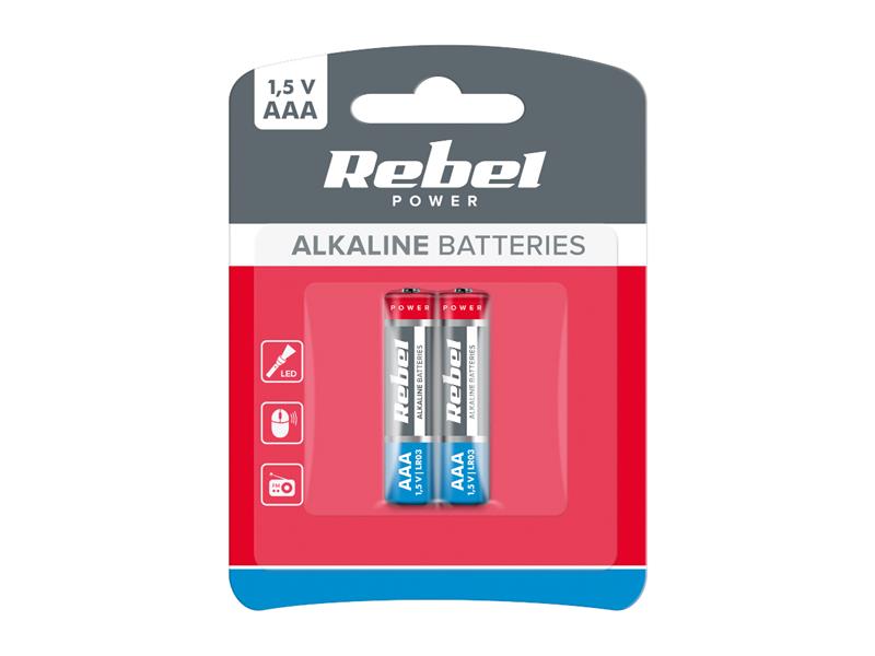 Baterie AAA (R03) alkalická REBEL Alkaline Power 2BP BAT0066B