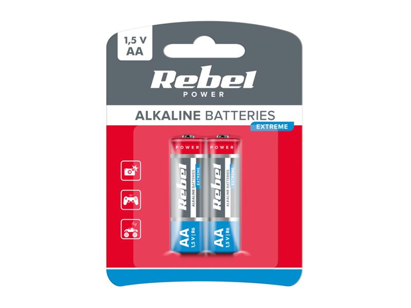 Baterie AA (R6) alkalická REBEL EXTREME Alkaline Power 2BP BAT0091B