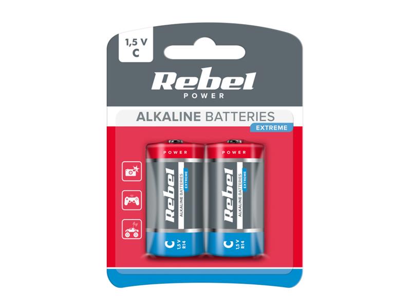 Baterie C (R14) alkalická REBEL EXTREME Alkaline Power 2BP BAT0093B