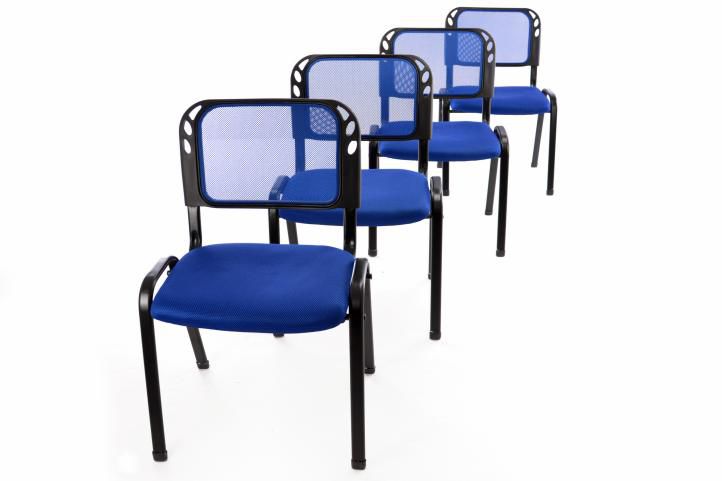 Garthen 40949 Sada 4 stohovatelných kongresových židlí - modrá Garthen