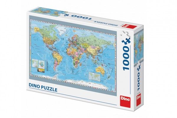 Puzzle Politická mapa světa 66x47cm 1000 dílků v krabici 32x23x7cm Teddies
