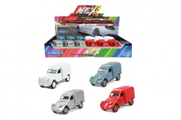 Auto Welly Citroën 2CV kov/plast 12cm na zpětné natažení Teddies