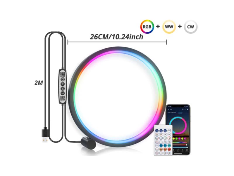 LED smart osvětlení stolní RGB 26cm Tuya