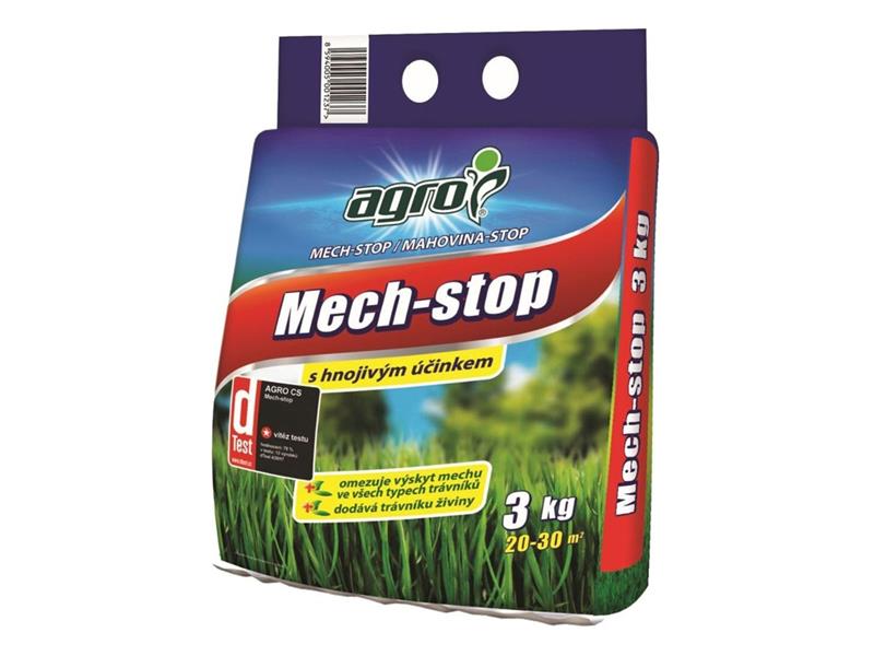 Hnojivo trávníkové AGRO Mech Stop 3kg - rozbaleno - natržený originální obal