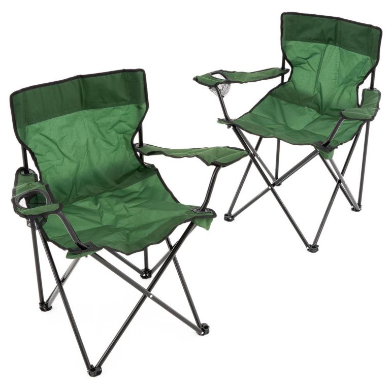 Divero D68321 Sada 2 ks skládacích židlí - zelené Divero