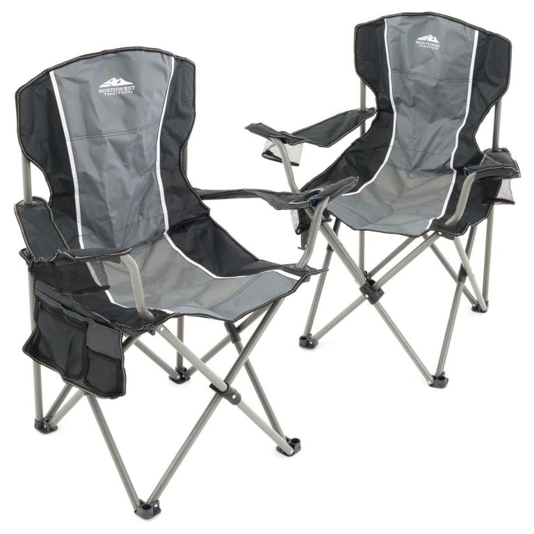 Divero D68386 sada 2 ks skládacích židlí - šedá