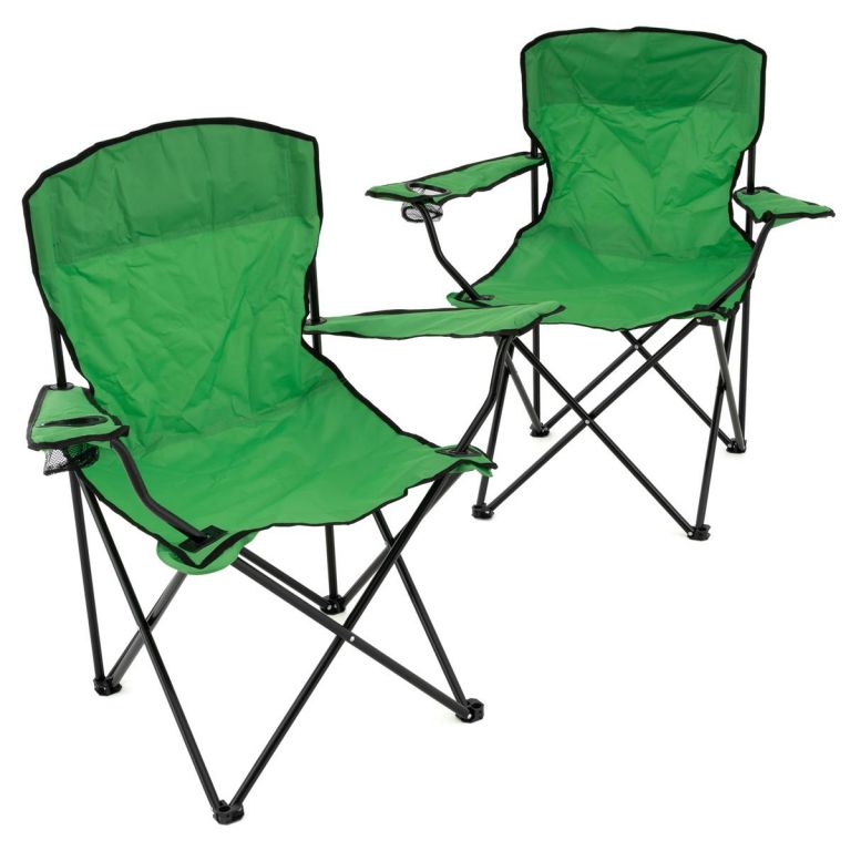 Divero D70282 Sada 2 ks skládacích židlí – tmavě zelené Divero