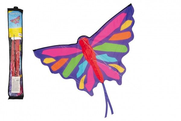 Drak létající nylon motýl 130x74cm v sáčku Teddies