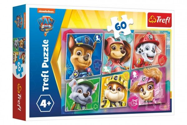 Puzzle Přátelé připraveni k akci Tlapková patrola/Paw patrol 33x22cm 60 dílků v krabičce 21x14x4cm Teddies