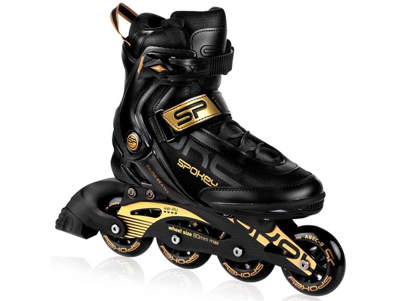 Brusle kolečkové SPOKEY PRIME PRO černo-zlaté vel.43 - zánovní - vyzkoušeno
