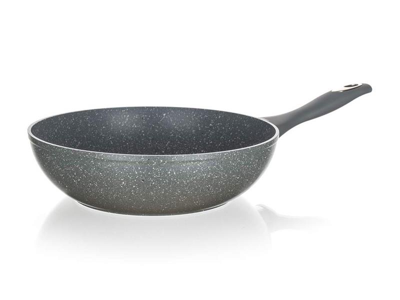 Pánev BANQUET Granite Grey Wok 28cm - rozbaleno - mírně vykřivená vrchní část pánve u madla
