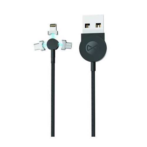 Kabel Forever Core USB 3v1 magnetický 1m Black