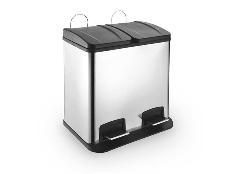 Koš na tříděný odpad ORION Duo 2x30l - rozbaleno - jedna plastová nádoba má na dně díru cca 5cmx4cm
