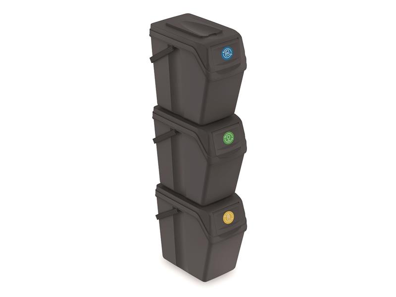 Koš na tříděný odpad SORTIBOX II 3x25l antracit